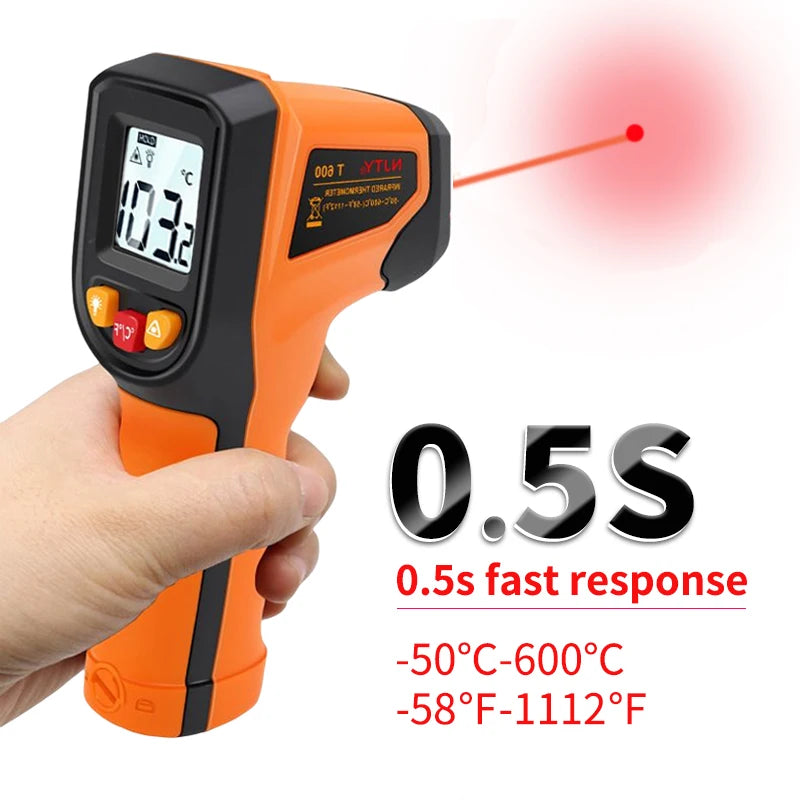 T400 T600 Digital Infrared Thermometer -50℃ to 400/600℃ High Precision Pyrometer Industrial Non-contact Temperature Sensor