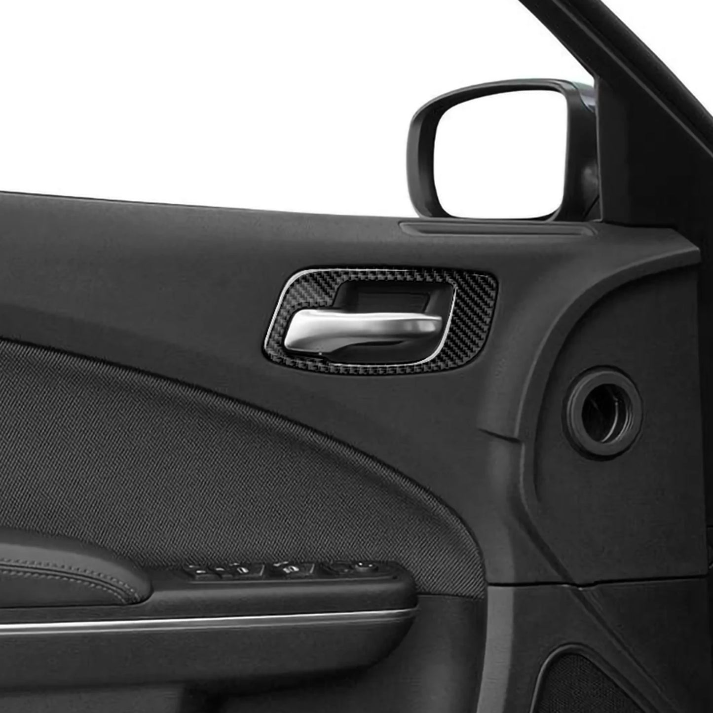 For Chrysler 300 (2011-2014) Car Center Console Gear Shift Panel Steering Wheel Cover Carbon Fiber Interior Sticker Accessories