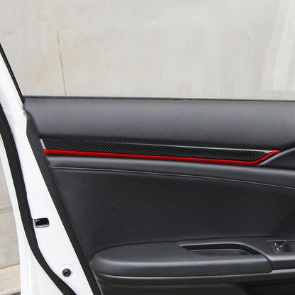 For Honda Civic 10th Gen (2016 -2021) Interior Accessories, Car Center Console Gear Shift Panel , Carbon Fiber ABS Trim Sticker