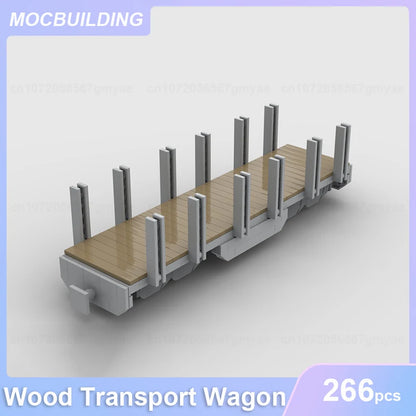 Wood Transport Wagon Sp-w RhB Model MOC Building Blocks DIY Assemble Bricks Transportation Creative Collection Toys Gifts 266PCS