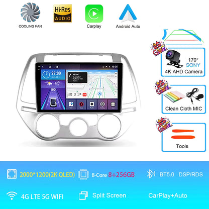 Android 16 Carplay Auto Multimedia Player Car Radio For Hyundai I20 2010 2012 2013 2014 DSP Autoradio GPS Stereo 2din Head Unit
