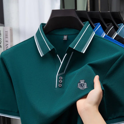Quality Man Short-Sleeved Polo Shirt Lapel Letter Print Summer Best Seller British Style T-Shirt Outdoor Golf Leisure Men's Wear