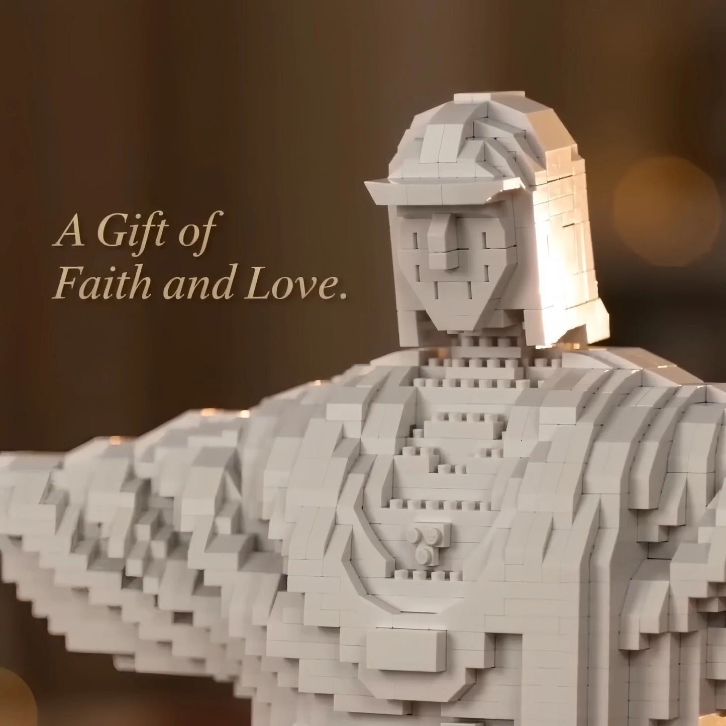 KNEW BUILT 2787Pcs 45cm Christ the Redeemer Model: Epic Brazil Landmark Micro Blocks, World Architecture DIY Set, Sacred Gift