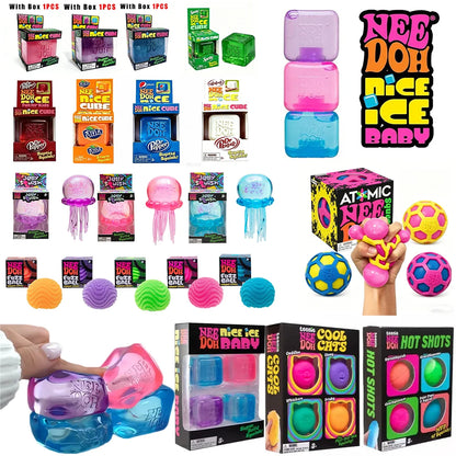@Schylling Needoh Nice Cube Sensory Nice-Sicle Stress Relief Squishy Cube Anti-Anxiety Squeeze Object For Focus ADHD Population