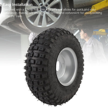 16X8-7 Tire with Rim Replacement 7 Inches Excellent Road Grip Puncture Proof Go Kart Tire for  Cart Garden Lawn Mower
