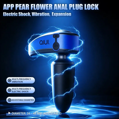 QIUI APP Remote Control Anal Plug Electric Shock Vibration Butt Plug Expansion Adjustable Diameter Anal Plug Lock Sex Toys
