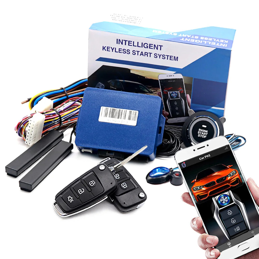 auto universal central locking anti-theft car immobilizer Car alarm central lock Start stop remote start button for cars starter