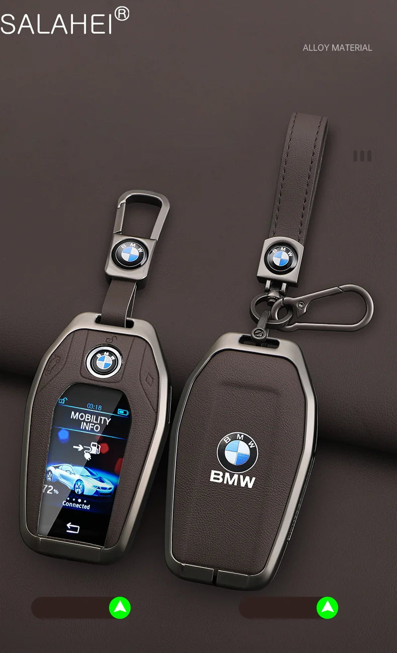 Leather Car Display LED Key Case Fob Cover Shell For BMW 3 5 7 Series G11 G12 G30 G31 X4 X5 X6 X7 i8 G32 G05 G07 X3 Accessories