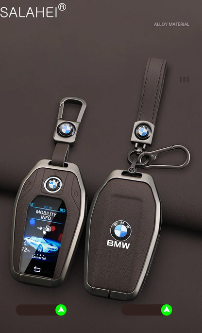 Leather Car Display LED Key Case Fob Cover Shell For BMW 3 5 7 Series G11 G12 G30 G31 X4 X5 X6 X7 i8 G32 G05 G07 X3 Accessories