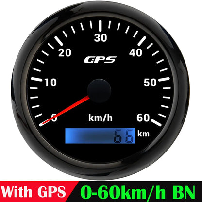 A 85MM GPS Speedometer For Motorcycle Marine Boat 30~200 Kmh Boat Car Truck Speed Gauge Meter With GPS Antenna 7 Color Backlight