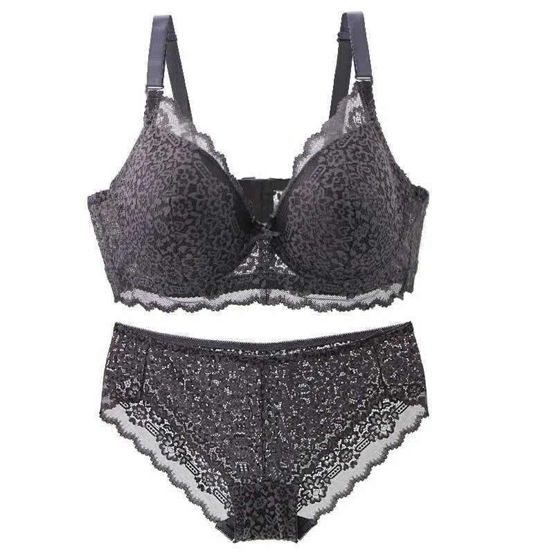 2024 New Black White Grey Red Blue Beige Bra Sets 34/75 36/80 38/85 40/90 42/95 44/100 BCDE Underwear For Women Lingerie