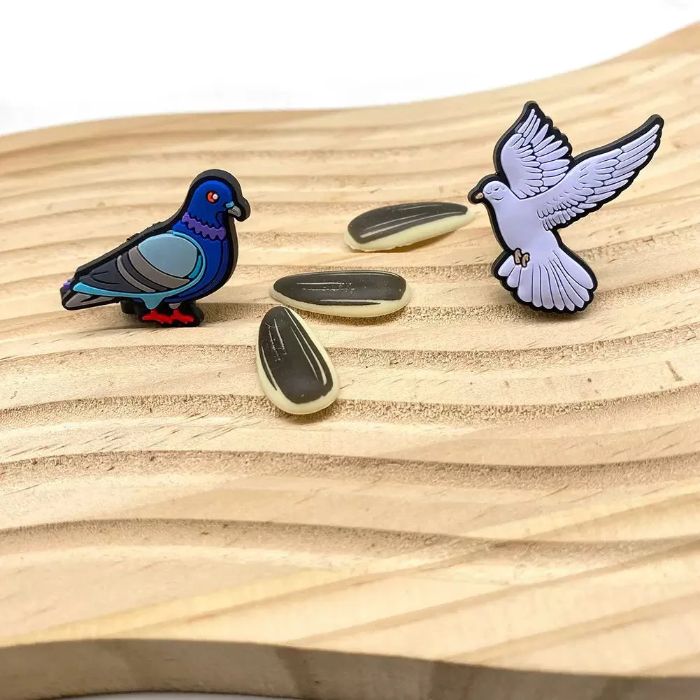 16-100Pcs Wholesale Dove of Peace PVC Shoe Buckle Charms Mix Pigeon Adult Clog Ornaments For Birthday Present