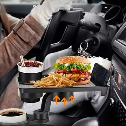 High Quality Universal Car Cup Holder Tray - 360 °   Rotating Adjustable Dual Cup Organizer