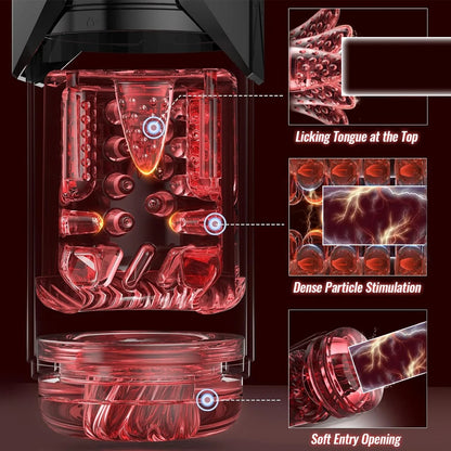 Male Automatic Masturbator Cup Thrusting Rotation Licking Sucking Penis Pump Pocket Pussy Blowjob LED Display Sex Toys for Men