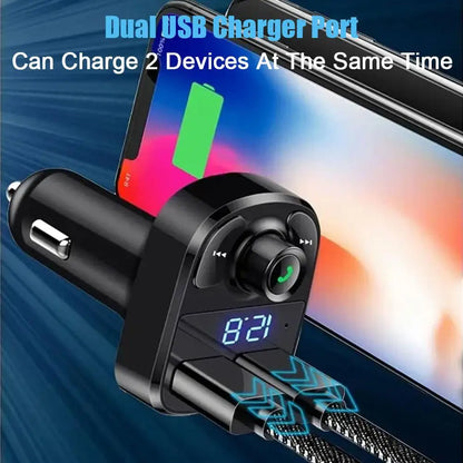 1/3/5PCS Car Bluetooth FM Transmitter Wireless Radio Adapter For Auto Music Stereo Player Dual USB Fast Charger For Smart Phone