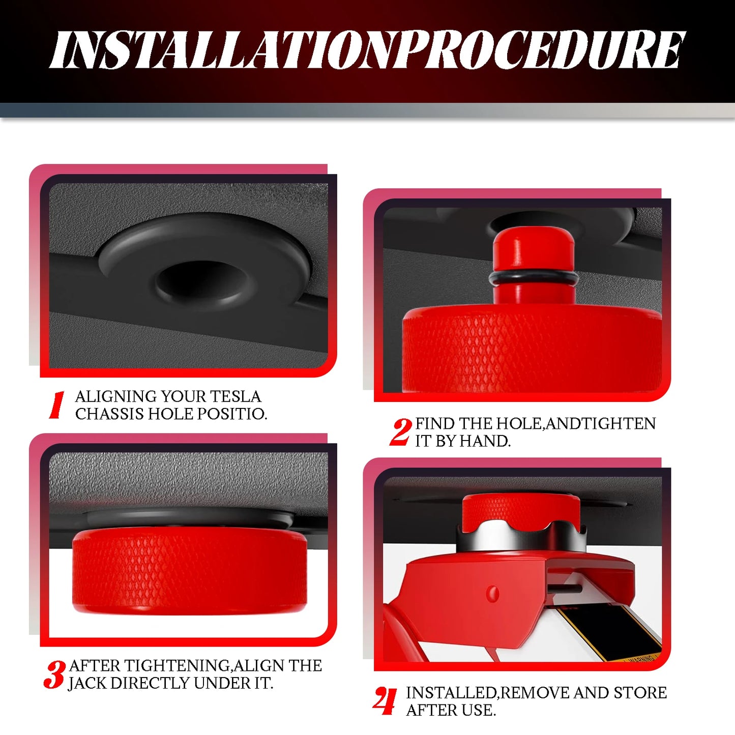 Red Reinforcement Jack Pad For Tesla Model 3 Y S X 2017-2024 Polyurethane Rubber Lifting Jacking Adapter Accessories Tire Repair