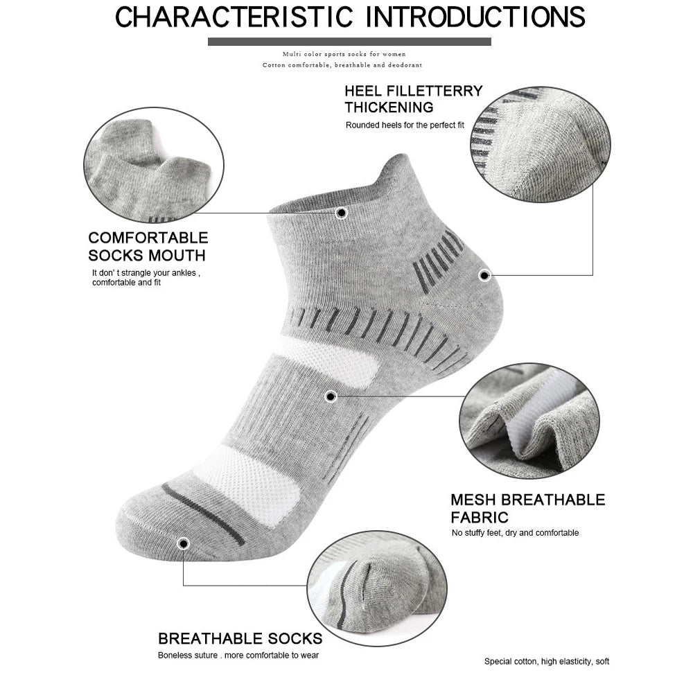 10 Pairs Running Ankle Socks Men Cotton Breathable Soft Short Socks Casual Black White Athletic Fitness Sport Socks