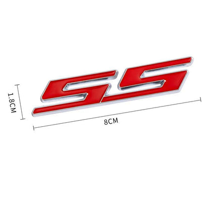 3D Metal Silver Black Red Logo SS Emblem Car Trunk Decal For Chevrolet Camaro Bumblebee SS Stikcer Accessories
