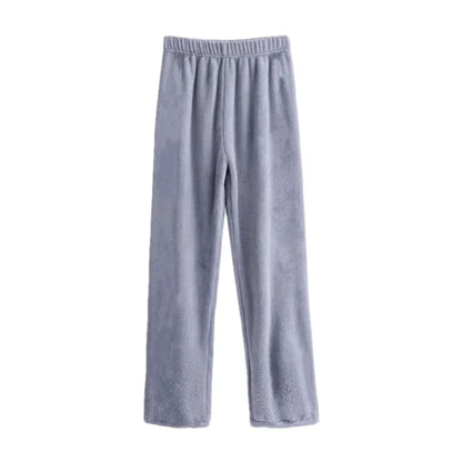 Thickened Fluffy Slippers for Men And Women Warm Coral Fleece Lined Casual Home Pants Loose Comfortable Winter Leisure Trousers
