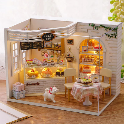 3D Puzzles Mini Wooden Doll House Model Building Toy Home Kit Creative Room Bedroom Decoration With Furniture Toys For Xmas Gift