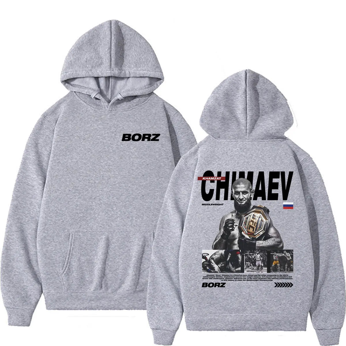Limited Khamzat Chimaev Borz Logo Hoodies Men Women Casual Fleece Bodywarmer Pullovers Fashion Long Sleeve Sweatshirt Streetwear