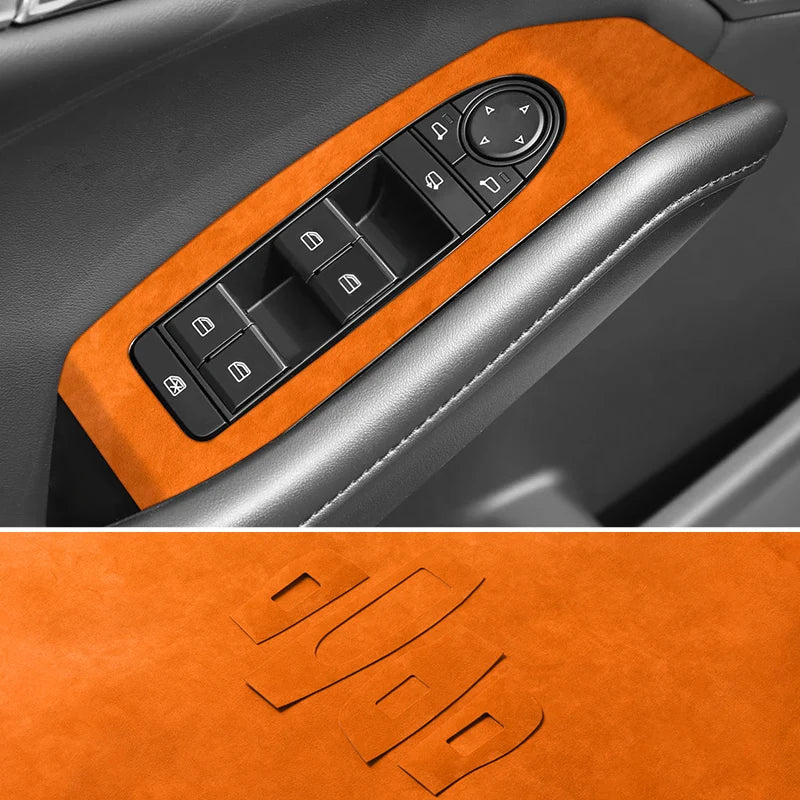 For Mazda 3 Axela Car Window Switch Lifter Control Panel Trim Frame Sticker Car Interior Tuning Accessories Made of Alcantara