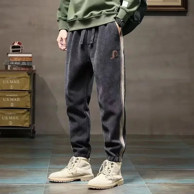 Men's Sweatpants Corduroy Trousers Athletic Black Man Sweat Pants Harem Sport Track High Quality Baggy Fashion Y2k New Items In