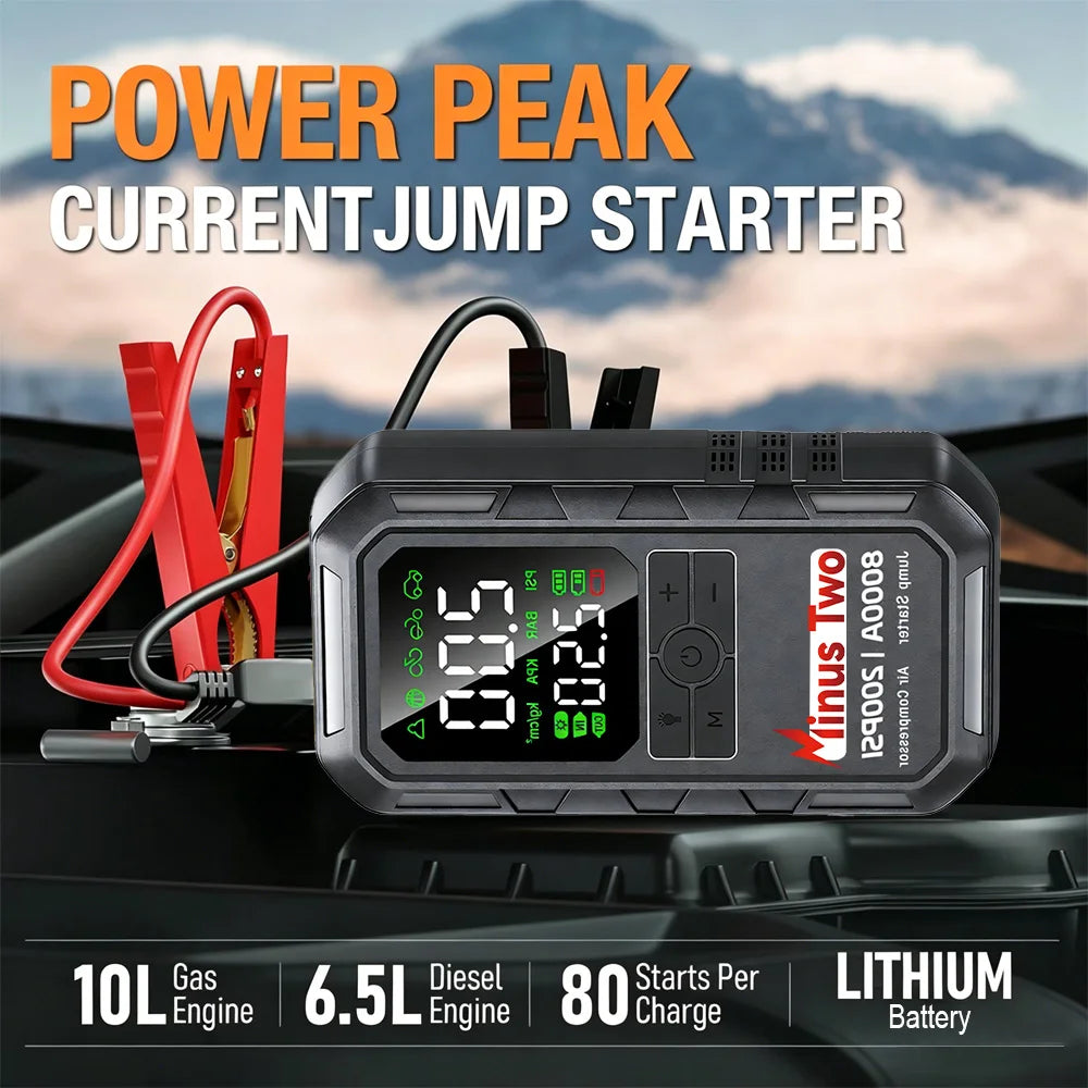 4 In 1 4000A Portable Jump Starter Power Bank 200PSI Air Pump Booster Car Battery 12V Car Battery Starter Powerbank