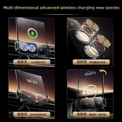 Fold Screen Car Wireless Charger Dual Coil Mount 15W Fast Car Charging for Samsung Galaxy S23 S22 S21 Z Fold Flip 5 4 3