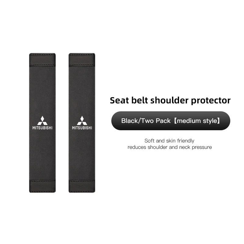 2Pcs Car Seat Belt Cover Shoulder Protector Auto Accessories For Mitsubishi Eclipse Lancer Outlander Pajero Ralliart Star Mirage