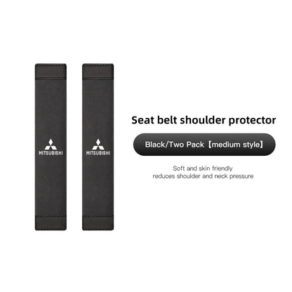2Pcs Car Seat Belt Cover Shoulder Protector Auto Accessories For Mitsubishi Eclipse Lancer Outlander Pajero Ralliart Star Mirage
