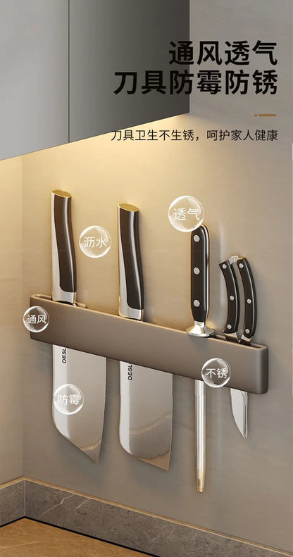 Modern Minimalism Wall-Mounted Kitchen Multi-Functional Shelf Simple Knife Holder Storage Organizer for Kitchen Knives
