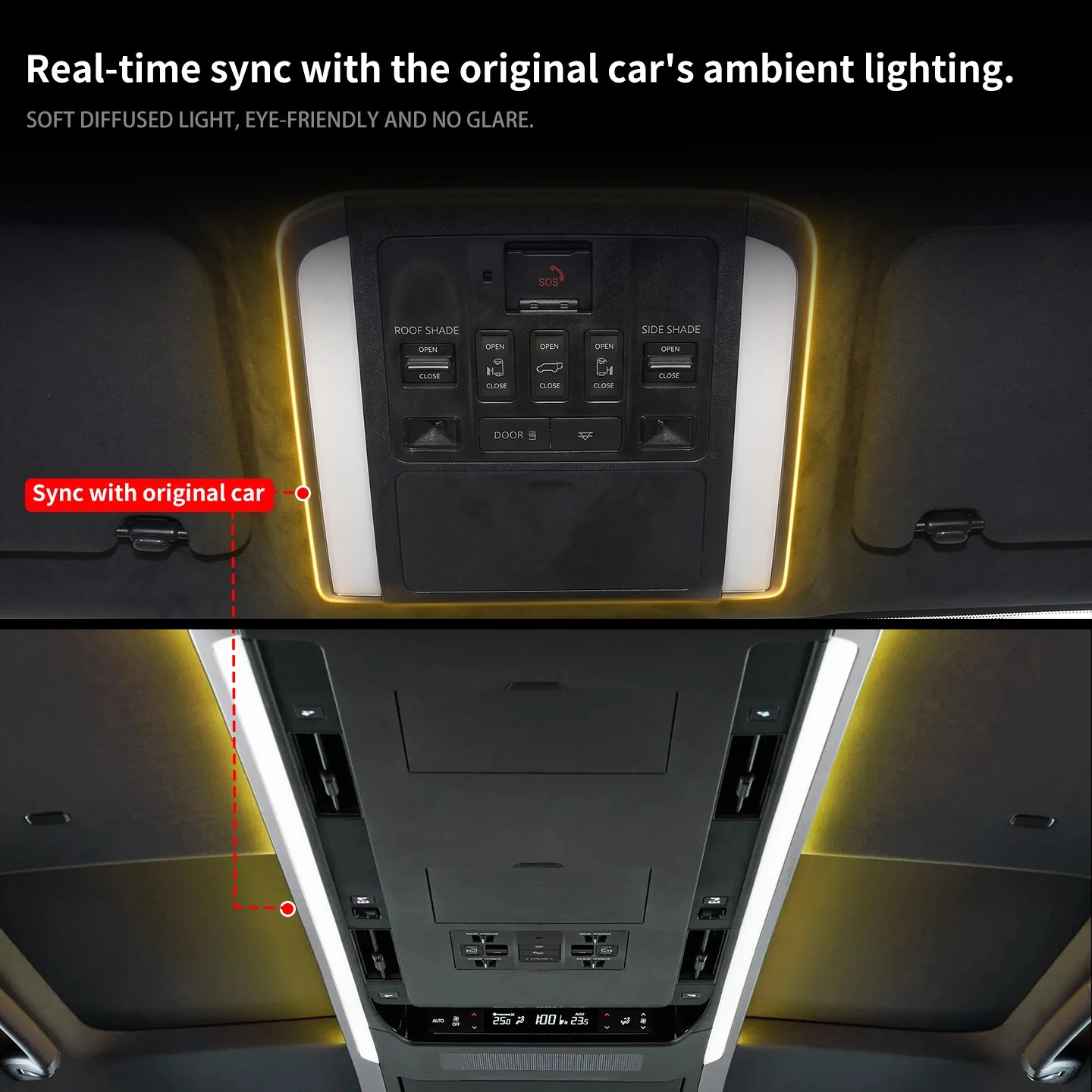 For 2024-2026 40 Series Toyota Alphard Vellfire Reading Light Ambient Light Frame Interior Upgrade Accessories