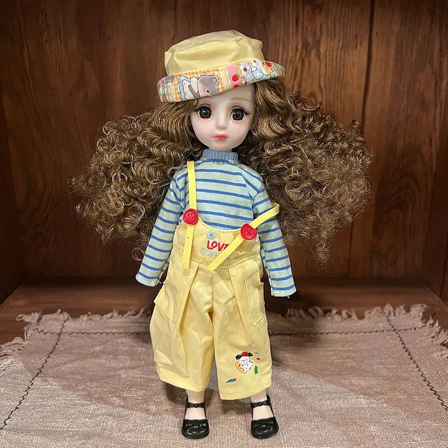 30cm 1/6 Fashion Girls Dress Up Doll Movable 20 Joints Cute Sweet Face Festival Gift with Clothes Shoes BJD Princess Doll Toy