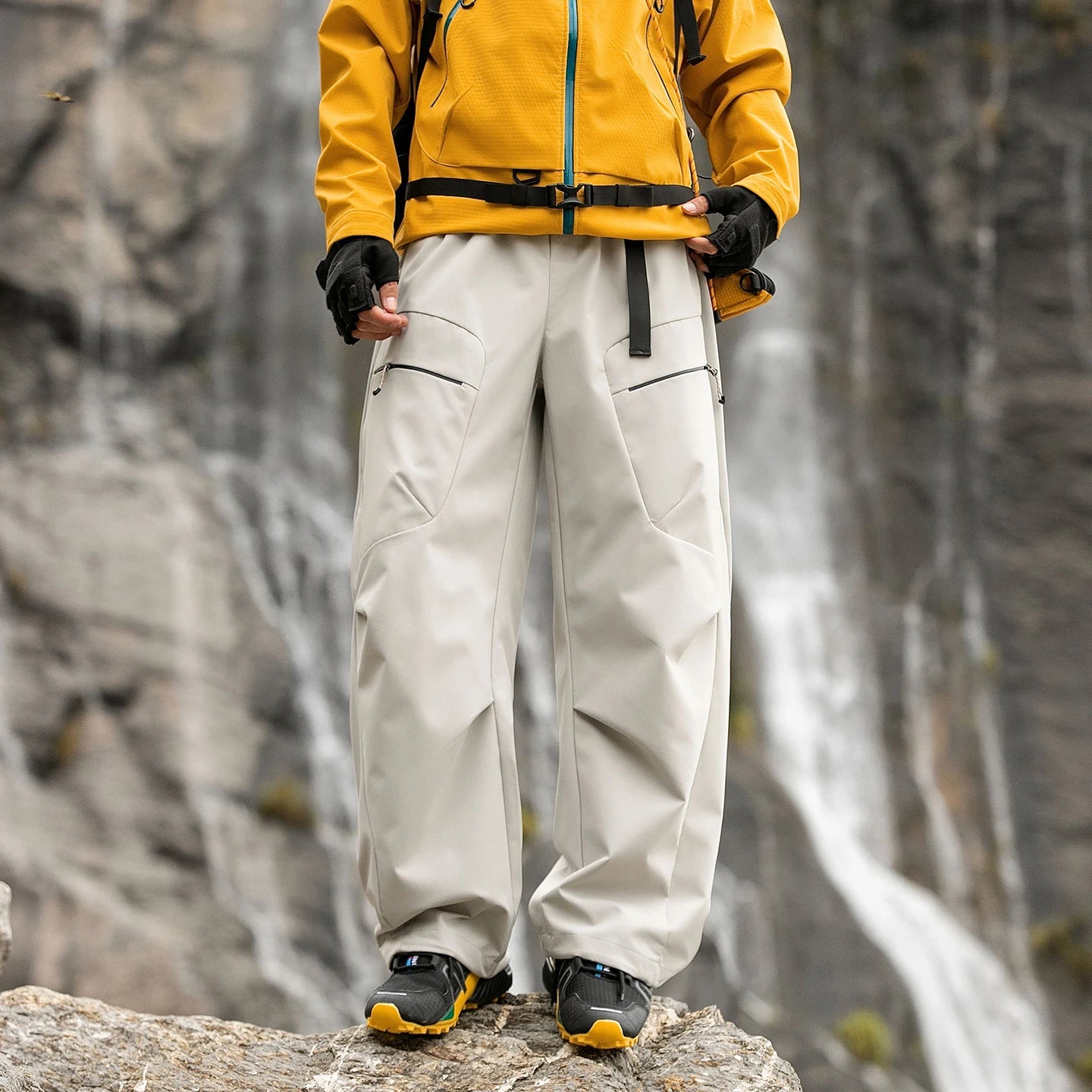 Detachable Inner  Three-in-One down Snow Pants Thick Warm Youth Casual Straight Leg Trousers Unisex Lunar New Year Red