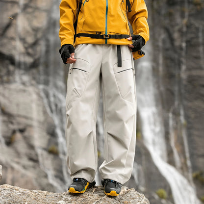 Detachable Inner  Three-in-One down Snow Pants Thick Warm Youth Casual Straight Leg Trousers Unisex Lunar New Year Red