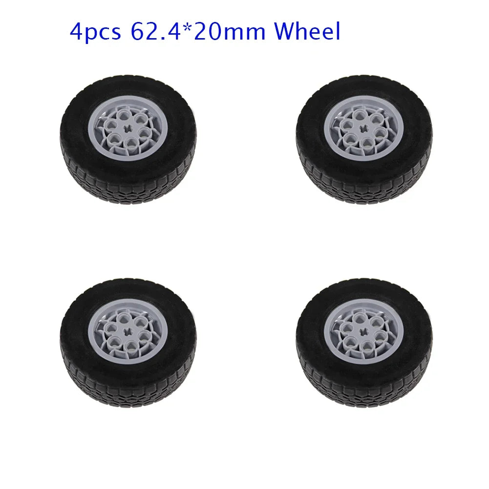 MOC 4WD Remote Control Car Chassis Kit With 62.4*20mm Wheel Four-Wheel Drive Technical Car M Motor Servo Motor AA Battery Box