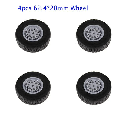 MOC 4WD Remote Control Car Chassis Kit With 62.4*20mm Wheel Four-Wheel Drive Technical Car M Motor Servo Motor AA Battery Box