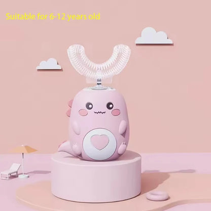 Children'S Electric Toothbrush Food Grade Silicone Oral 360 Degree Automatic Usb Charging Smart Children'S Toothbrush U-Shaped
