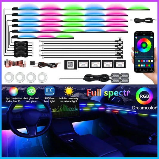 For BMW Only 22 In 1 Neon LED Car  Led Interior Ambient Light Car Acrylic Strip F10 F20 F30 E36 E39 E60 E87 E90 E91 E92 G20 G30