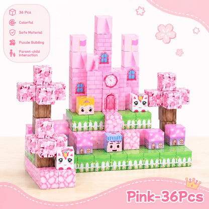 36-128 Pcs Magnetic Building Blocks Kids Magnetic Toys Cool Construction Toys Safe ABS Travel Set Xmas Halloween Gift