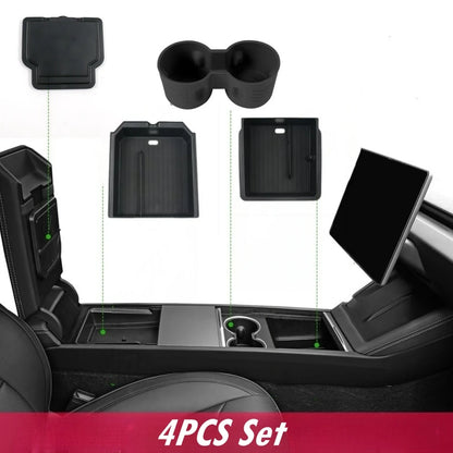 For Tesla Model Y 2025 2026 Center Console Organzier Tray Model 3 Highland 24-26 Armrest Box Hidden Storage Box Cup Holder