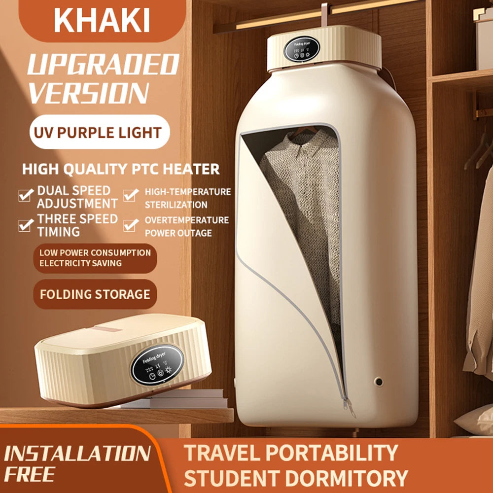Folding Portable Clothes Dryer Mini Electric Laundry Dryer Hang Drying Rack Machine for Home Room Travel 110V 220V 전기의류건조 의류건조기
