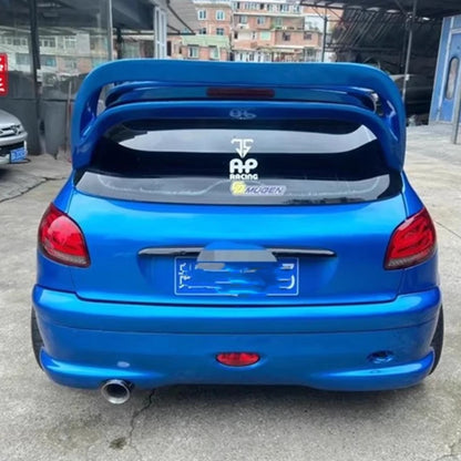 Carbon fiber Resin Rear spoiler tail wing for Peugeot 206 06-15 modify to WRC style car accessories