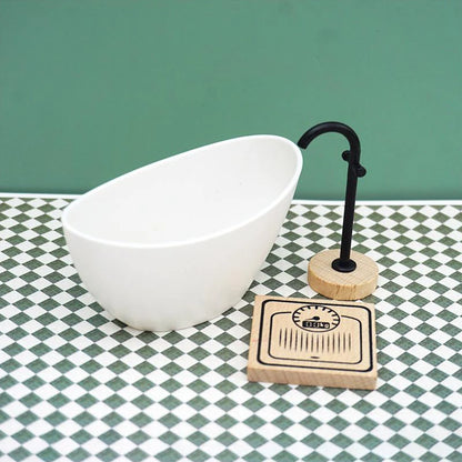 1:6/1:12 Dollhouse Miniature Bathroom Set Shower Room Toilet Bathtub Sink Commode Furniture Decor Toy Doll House Accessories