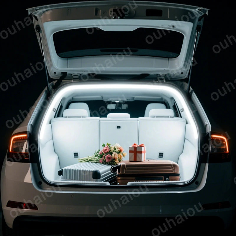 For 2013-2022 SKODA RAPID Rear Trunk LED Light Bar Strips Trunk Interior Decorative Lamp Strip   Luggage Atmosphere Light