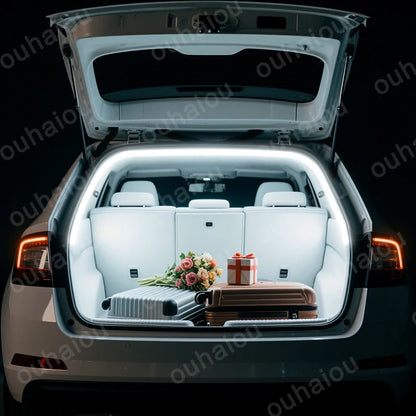 For 2013-2022 SKODA RAPID Rear Trunk LED Light Bar Strips Trunk Interior Decorative Lamp Strip   Luggage Atmosphere Light