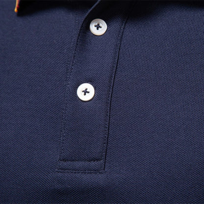 AIOPESON Men's Henley Neck Polo Shirt Cotton Solid Color Long Sleeve Autumn Winter Premium Luxury Mens Top