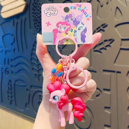 Genuine My Little Pony Car Keychain Charm Cute Bag Pendant Anime Figures Sweet Gifts For Friends And Family Birthday Festivals