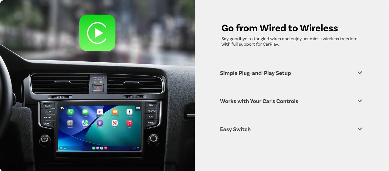Ottocast Cabin Care Wireless Carplay Adapter Baby Car Camera for Backseat 1080P 150° Wide Angle Night Vision Back‑Seat Monitor